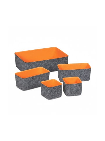 relaxdays 5 tlg. Schubladenorganizer in Grau/ Orange