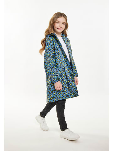 Schmuddelwedda Mädchen (Kids) Regenparka in Stahlblau Limette Leo