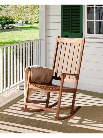 Beliani Schaukelstuhl BOJANO in Braun - (W) 66 x (H) 110 x (L) 77 cm