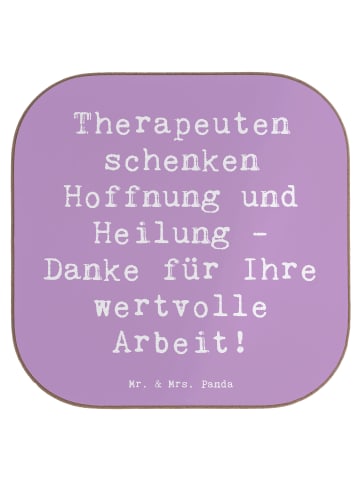 Mr. & Mrs. Panda Untersetzer für Gläser Spruch Therapeut Dankesc... in Lavendeltraum