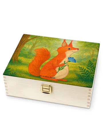 Mr. & Mrs. Panda Tee Box Eichhörnchen Blume Design ohne Spruch in Weiß