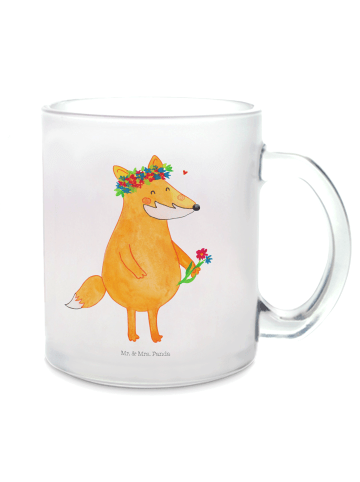 Mr. & Mrs. Panda Tasse Fuchs Blumen ohne Spruch in Transparent