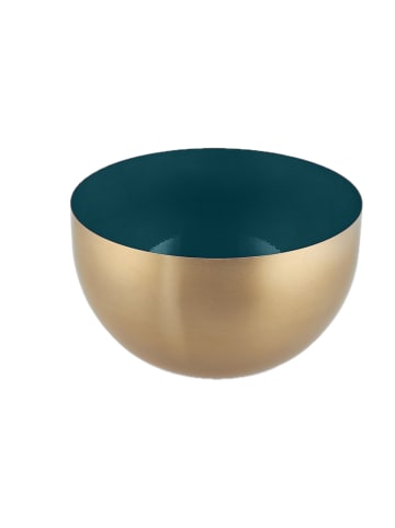 relaxdays Salatschüssel in Grün/ Gold - Ø 15 cm