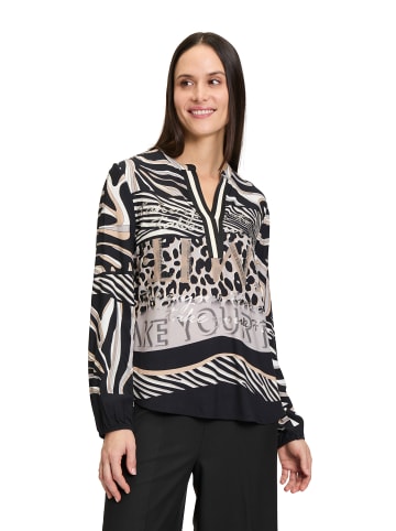 Betty Barclay Longbluse mit Stehkragen in Schwarz/Beige