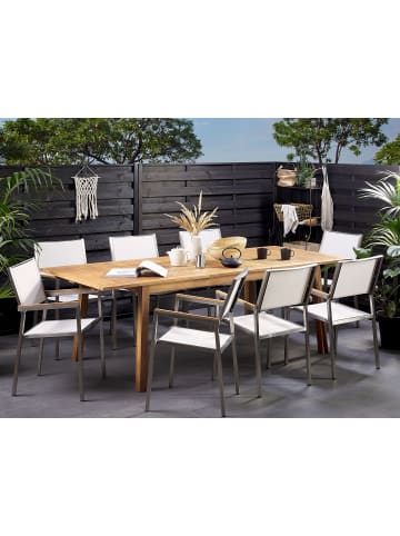 Beliani Gartentisch CESANA in Braun - (W) 100 x (H) 75 x (L) 180 cm