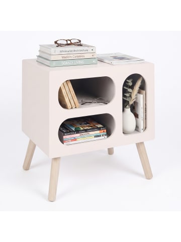 relaxdays Nachttisch „Skandi“ in Weiß/ Natur – (B)45 x (H)45 x (T)35 cm
