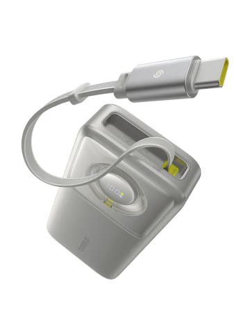 Baseus Free2Pull 20 000 mAh 65 W Powerbank mit Einziehkabel Grau