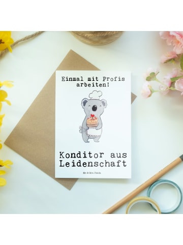 Mr. & Mrs. Panda Grußkarte Konditor Leidenschaft mit Spruch in Weiß