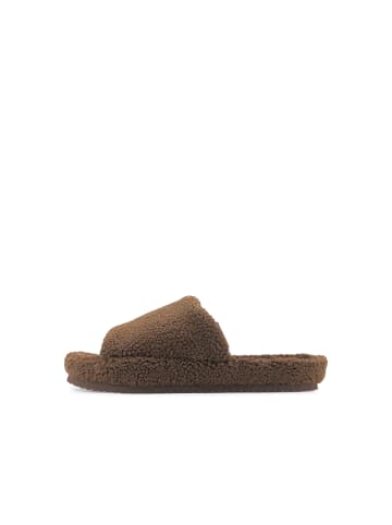 Flip Flop Hausschuh "home*slide teddy"  in Braun