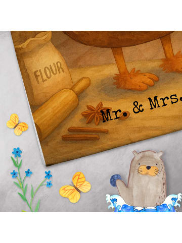 Mr. & Mrs. Panda Gästehandtuch Maus Kekse Design ohne Spruch in Weiß