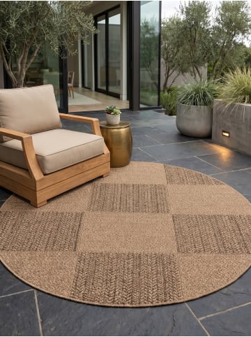 KADIMA DESIGN Flachgewebeteppich Jute-Optik Natur Bordüre Waschbar