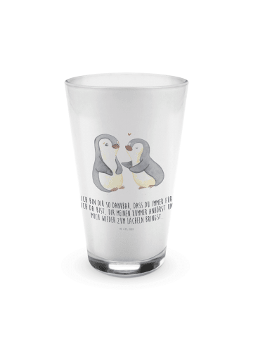 Mr. & Mrs. Panda Glas Pinguine trösten mit Spruch in Transparent