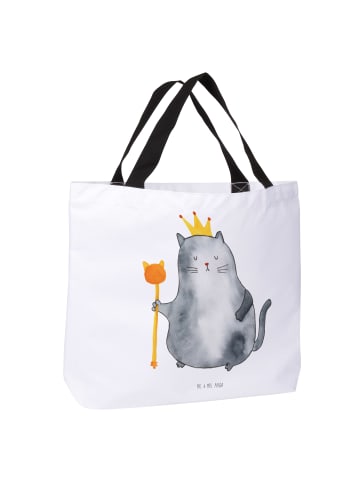 Mr. & Mrs. Panda Shopper Tasche Katze König ohne Spruch in Weiß