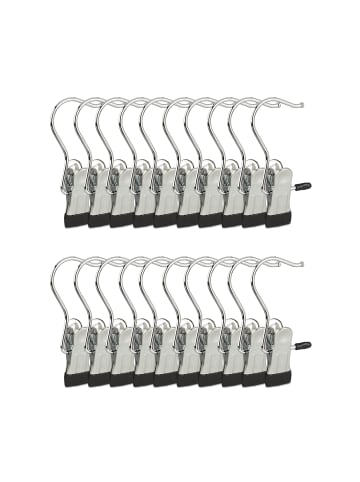 relaxdays 40x Stiefelklammern in Silber/ Schwarz