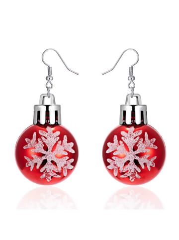 Bungsa Ohrstecker in Silber/Rot