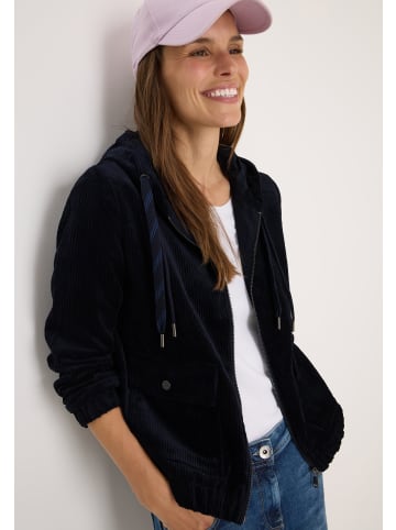 Cecil 'Cordjacke mit Kapuze' Marineblau