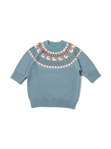 Little Green Radicals Bio-Fairisle-Strickpullover in Blau