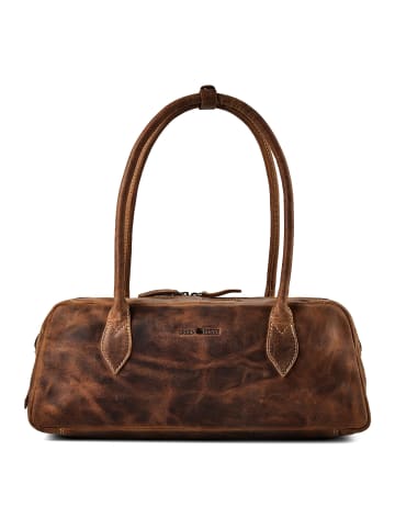 Greenburry Vintage Schultertasche Leder 42 cm in braun
