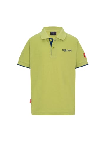 Trollkids Poloshirt "Bergen XT" in Kiwigrün/Mystikblau