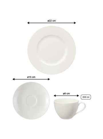 vivo | Villeroy & Boch Group 18er Set Kaffee Set Basic White weiß in weiß
