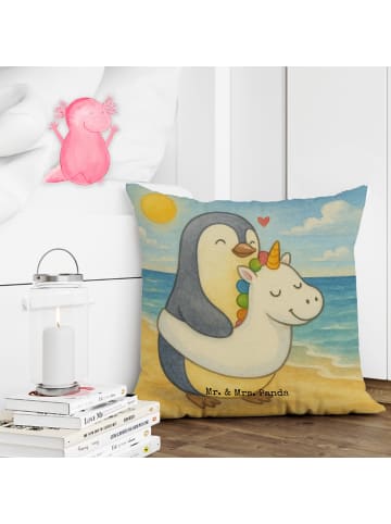Mr. & Mrs. Panda Deko Kissen Pinguin Schwimmring Design ohne Spruch in Weiß