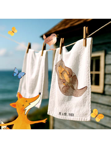 Mr. & Mrs. Panda handtuch gäste wc Otter Kind ohne Spruch in Weiß