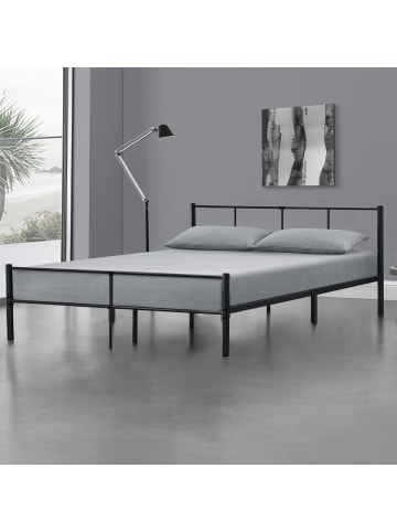 en.casa Metallbett Laos in Schwarz (B)180cm