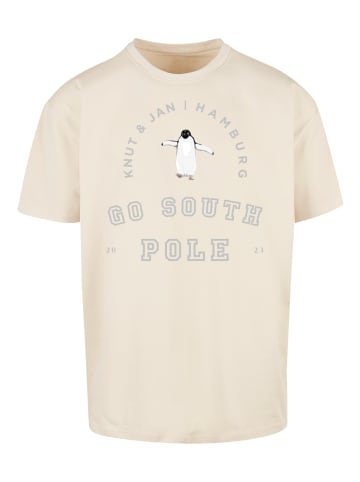 F4NT4STIC Heavy Oversize T-Shirt Pinguin Knut & Jan Hamburg in sand