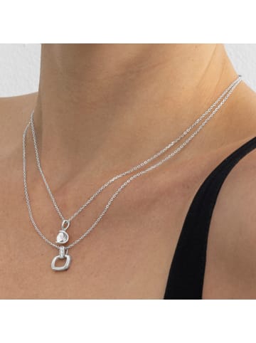Luxenter Halskette aus 925er Sterlingsilber mit funkelnden Zirkonia-Steinen, rhodiniert