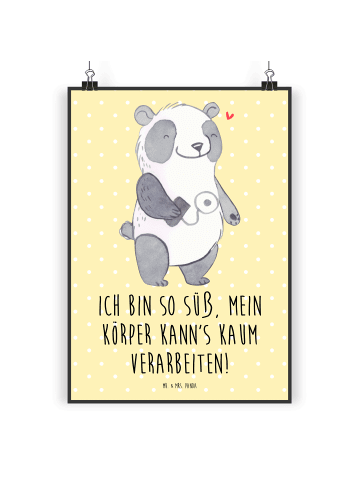 Mr. & Mrs. Panda Plakat Panda Insulinpumpe mit Spruch in Gelb Pastell