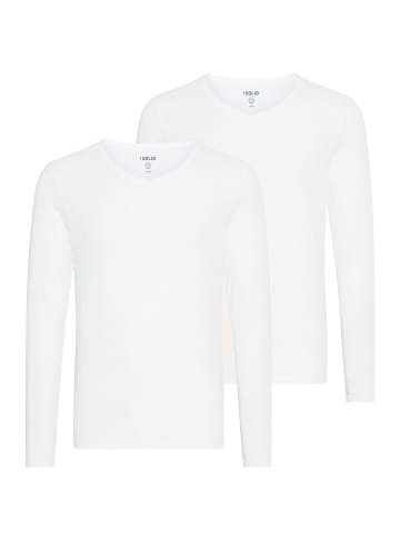 !SOLID V-Shirt SDBasil 21103003ME Langarmshirts im 2er-Pack in Weiß