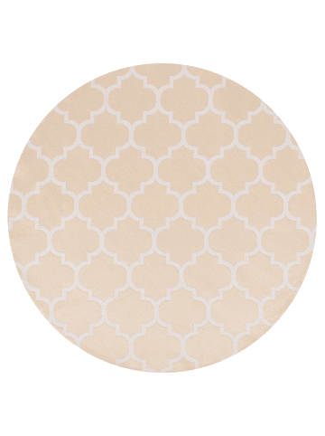 Beliani Outdoorteppich MOSORE in Beige/Weiß - (W) 120 x (L) 120 cm