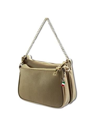 Florence Florence Umhängetasche Leder taupe, beige ca. 24cm