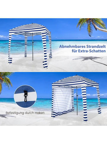 COSTWAY Strandzelt mit Seitenwand 183cm in Blau