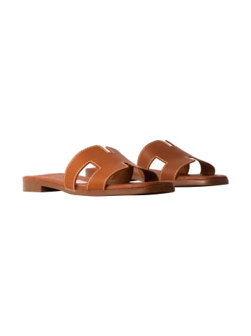 Oh! my Sandals Flache Ledersandalen Braun