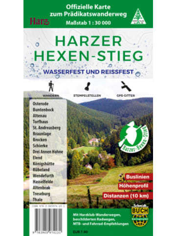 Schmidt-Buch-Verlag Landkarte/Globus - Harzer Hexen-Stieg