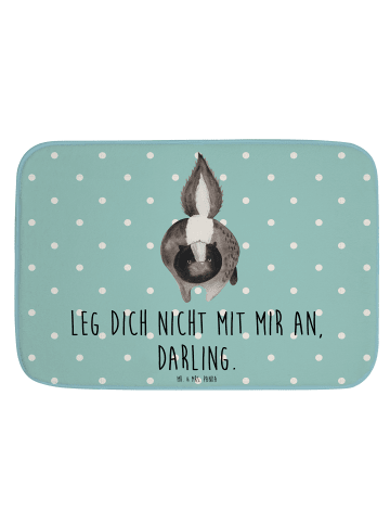 Mr. & Mrs. Panda Badvorleger Stinktier Angriff mit Spruch in Türkis Pastell