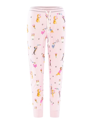 P.J. Salvage Pyjamahose Woof for Love in Rosa