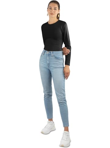 Janice 3 x Damen Langarmshirt hochgeschlossen Niska in Schwarz
