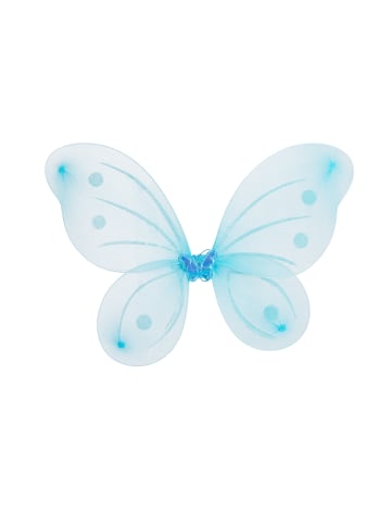 relaxdays 2x Feenflügel/Zauberstab in Blau/Silber