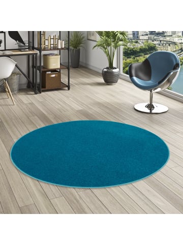 Snapstyle Velours-Teppich Joy Rund in petrol