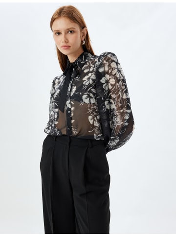 KOTON Shirt in Schwarz Gemustert