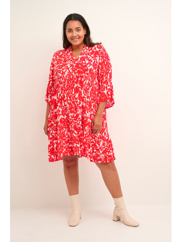 KAFFE curve Kleid KCella in Red Flower Print