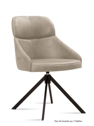 58 aufm Kessel ESSZIMMERSTUHL drehbar (2er-Set) Derska 52x82x63 Schwarz/Natur