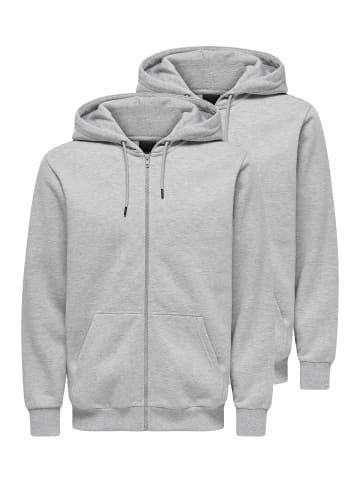 ONLY & SONS Sweatjacke / Hoodie Ceres in Hellgrau