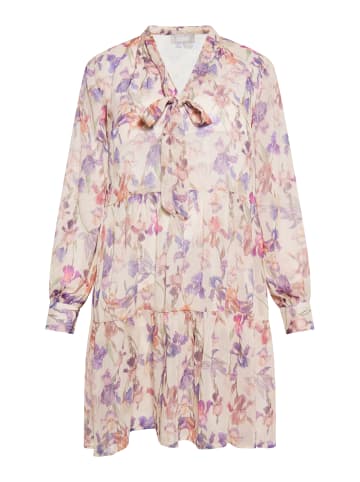 Usha Damen Kleid in Creme Mehrfarbig