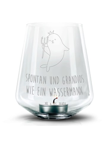 Mr. & Mrs. Panda Laterne Sternzeichen Wassermann mit Spruch in Transparent