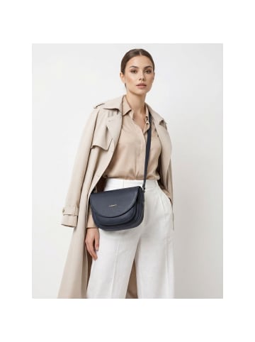 Lazarotti Bologna Leather XL Umhängetasche Leder 27 cm in navy