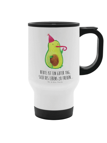 Mr. & Mrs. Panda Isolier-Kaffeebecher Avocado Party mit Spruch in Weiß