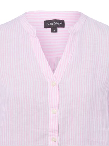 Franco Callegari Leinenbluse in rosa weiß - 0085